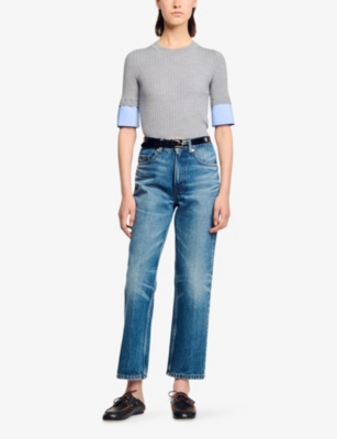SANDRO: Cropped Wool and Cashmere-Blend Jumper