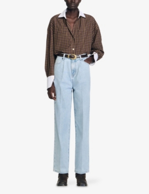 SANDRO: Straight-Leg Faded-Wash Denim Jeans