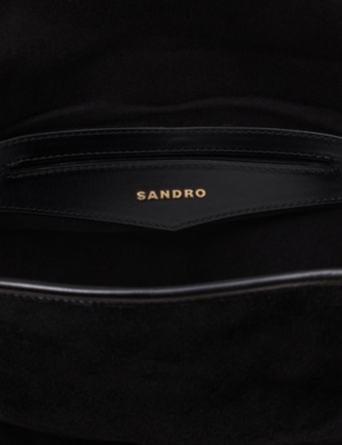 SANDRO: Logo-Embossed Suede Shopper Tote
