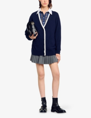 SANDRO: V-Neck Wool and Cashmere Cardigan