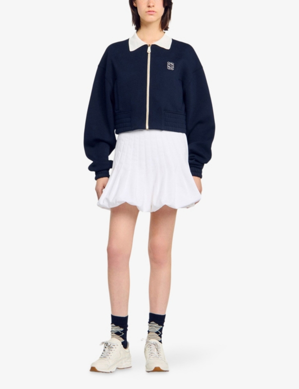 Cropped Logo-Embroidered Cotton-Jersey Cardigan