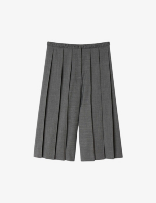 SANDRO: Pleated Elasticated-Waistband Stretch-Woven Shorts