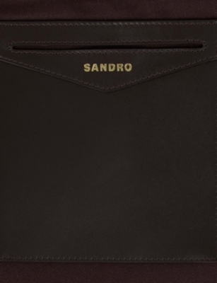 Sandro Womens Mahogany Soft Suede Shopper Tote In Brown