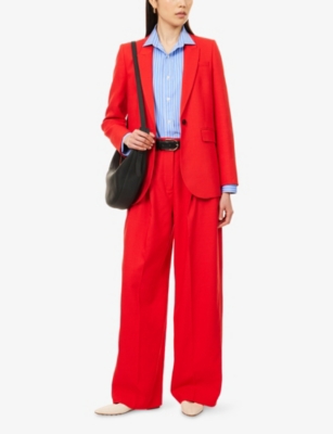 ME AND EM: Padded Shoulder Single-Breasted Woven Blazer Jacket