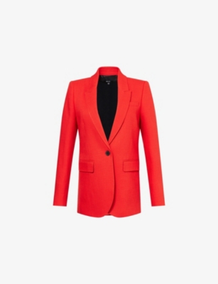 ME AND EM: Padded Shoulder Single-Breasted Woven Blazer Jacket