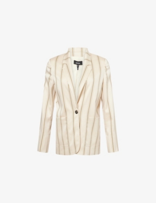 ME AND EM: Striped Single-Breasted Woven Blazer Jacket