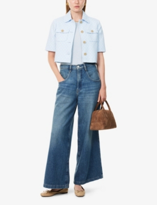 ME AND EM: Jacquard Cropped Woven Jacket