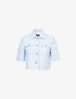 Me And Em Womens  Jacquard Cropped Woven Jacket