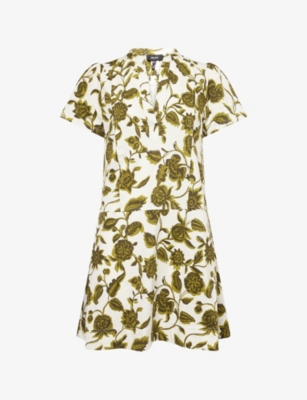 ME AND EM: Midnight Hibiscus Graphic-Print Cotton Swing Dress