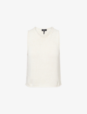 Me And Em And Em Womens Chunky Relaxed-fit Cotton And Linen Vest Cream Xs