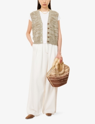 ME AND EM: Mouliné V-Neck Knitted Vest