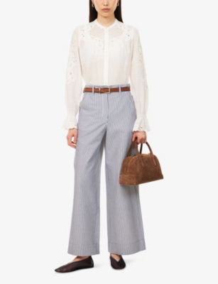 ME AND EM: Italian Seersucker Straight-Leg Cotton-Blend Trousers