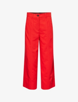 ME AND EM: Cropped Straight-Leg Woven Trousers