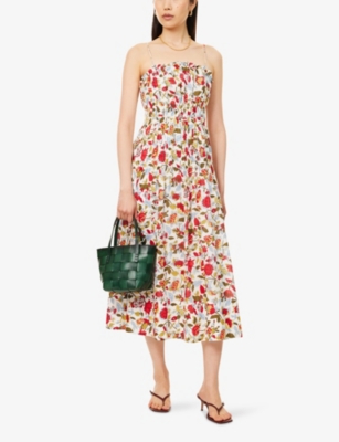 ME AND EM: Rosebush Graphic-Print Halter-Neck Cotton Midi Dress