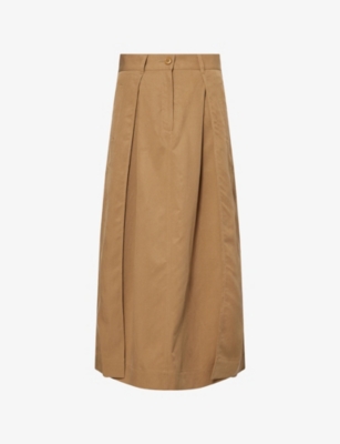 ME AND EM: Pleated Fluid Woven Maxi Skirt