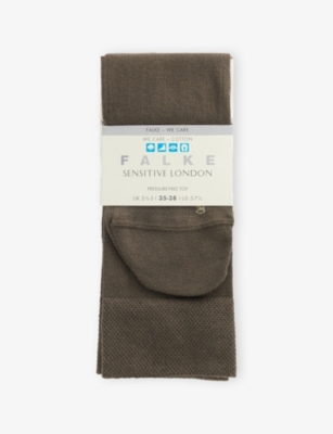 Falke Womens Military Sensitive London Stretch-cotton Blend Socks Eur 35-38/2-5 Uk In Green
