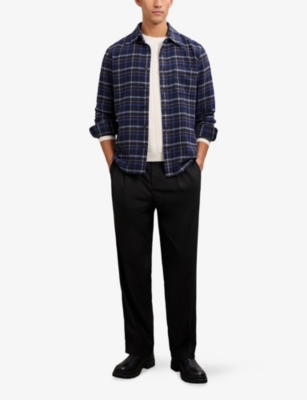 REISS: Sam Checked Woven Overshirt