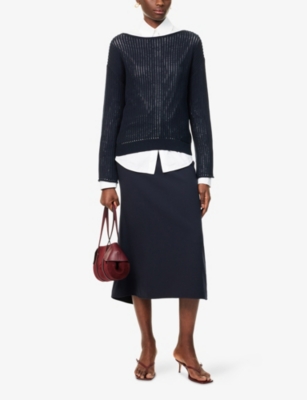 THEORY: Ribbed Relaxed-Fit Cotton Jumper