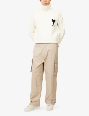Ami Alexandre Mattiussi Ami Paris De Coeur Turtleneck Sweater In White
