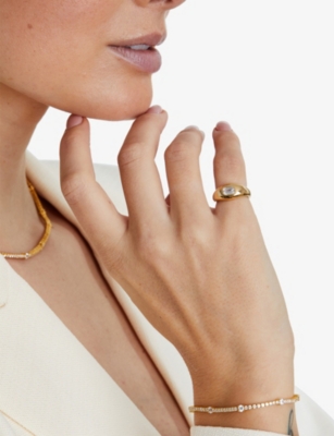 Carat London Womens Phoebe 18ct Yellow Gold Vermeil And Cubic Zirconia Bracelet In Gold
