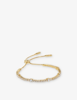 Carat London Womens Phoebe 18ct Yellow Gold Vermeil And Cubic Zirconia Bracelet In Gold