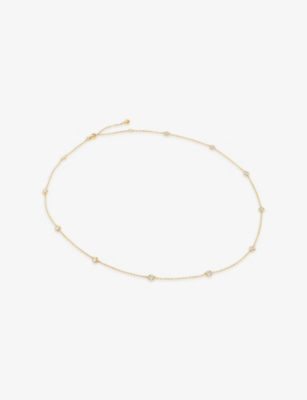 CARAT LONDON: Petra 18ct Yellow Gold Vermeil And Cubic Zirconia Necklace