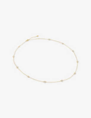 CARAT LONDON: Petra 18ct Yellow Gold Vermeil And Cubic Zirconia Necklace