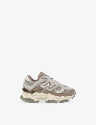 New Balance Rown/oth Kids' 9060 Mesh And Suede Trainers Eur 32 / 13 Uk In Brown