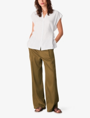 WHISTLES: Side-Tie Button-Down Woven Shirt