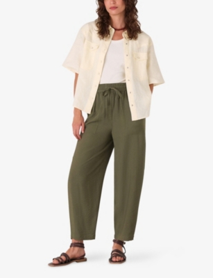 WHISTLES: Tie-Waist Straight-Leg Woven Trousers