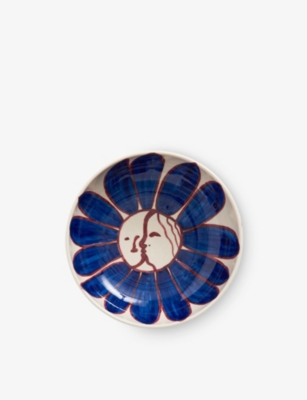 Hay Deep Blue Flower La Pittura Ceramic Bowl 18cm In Multi
