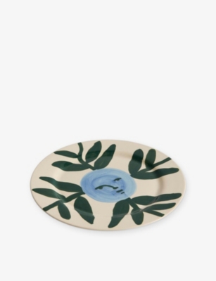Hay Moon Face Vine La Pittura Ceramic Plate In Multi