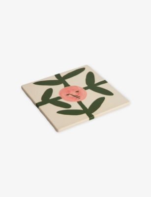 Hay Blush Face Vine La Pittura Trivet Ceramic Coaster In Multi