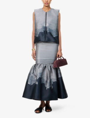 ARAM: Striped Sleeveless Woven Top