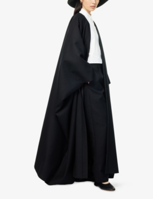 Kml Womens Black Kimono-sleeves Relaxed-fit Wool Cap