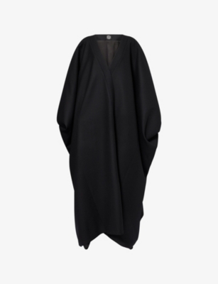 Kml Womens Black Kimono-sleeves Relaxed-fit Wool Cap