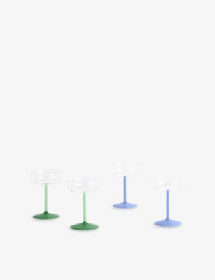 Hay Light Green And Jade Tint Coupe Borosilicate Glass Set Of Two In Green