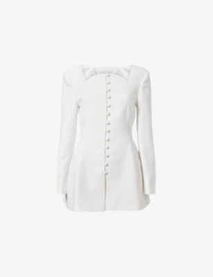 MONA ALSHEBIL: Structured Long-Sleeves Woven Top