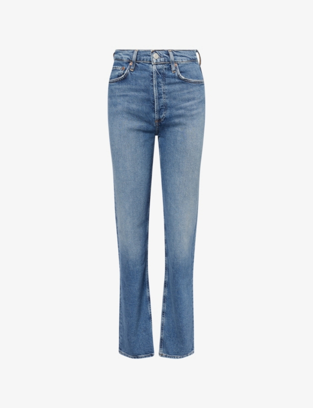 90's Pinch Waist High-Rise Stretch-Denim Jeans