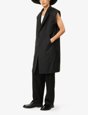 Unknown Womens Panels Wide-leg Woven Trousers Black Xs In Black