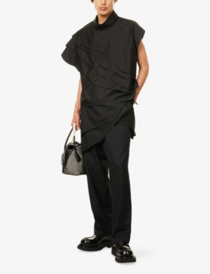 Noble & Fresh Womens Layered Sleeveless Woven Top Black