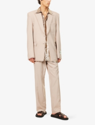 NOBLE & FRESH: Fringed Notch-Lapels Wool Blazer