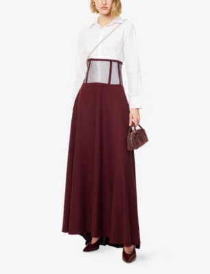 NORA ALSHEIKH: Cord-Detail Tailored Cotton Shirt