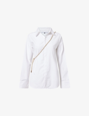 NORA ALSHEIKH: Cord-Detail Tailored Cotton Shirt
