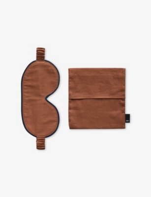 Hay Milk Chocolate Outline Cotton Sleep Mask In Brown