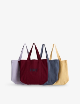 Hay Womens Burgundy Branded Cotton Tote Bag In Burgundy