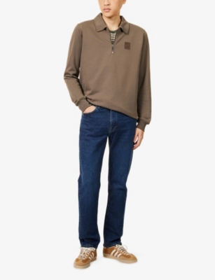 Belstaff Mens Washed Indigo B69 Tapered-leg Stretch-denim Jeans In Blue