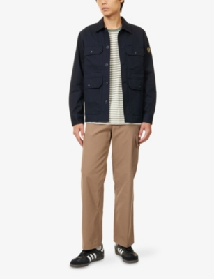 Belstaff Mens Dark Ink Forge Patch-pocket Cotton Jacket In Black