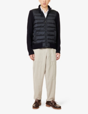 Belstaff Mens Dark Ink Circuiteer Padded Wool Blend Cardigan In Black