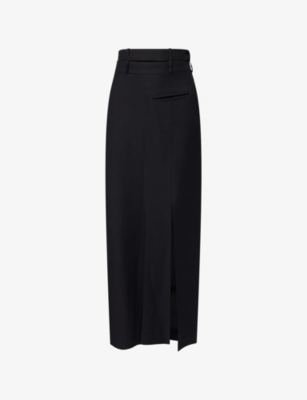 Kml Womens Black Ju-pants Split Cotton-blend Trousers